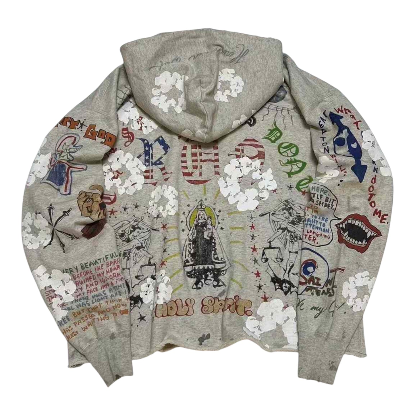 SAINT MICHAEL x DENIM TEARS GRAFFITI HOODIE “Grey”