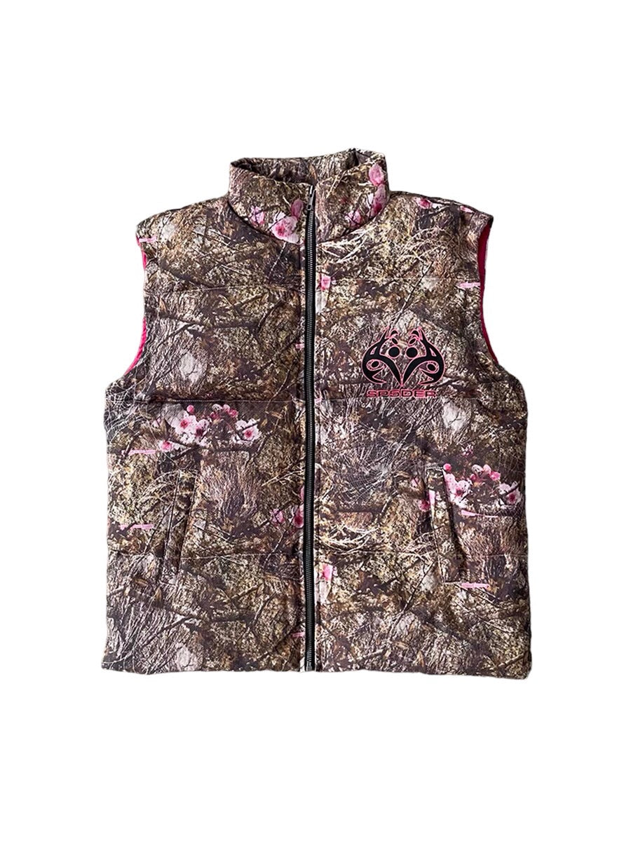 SP5DER WORLDWIDE REAL TREE PUFFER VEST