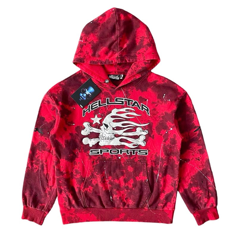 HELLSTAR SPORTS TIE DYE HOODIE - Red