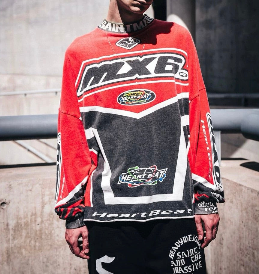 SAINT MICHAEL L/S MX6 RACER SHIRT RED
