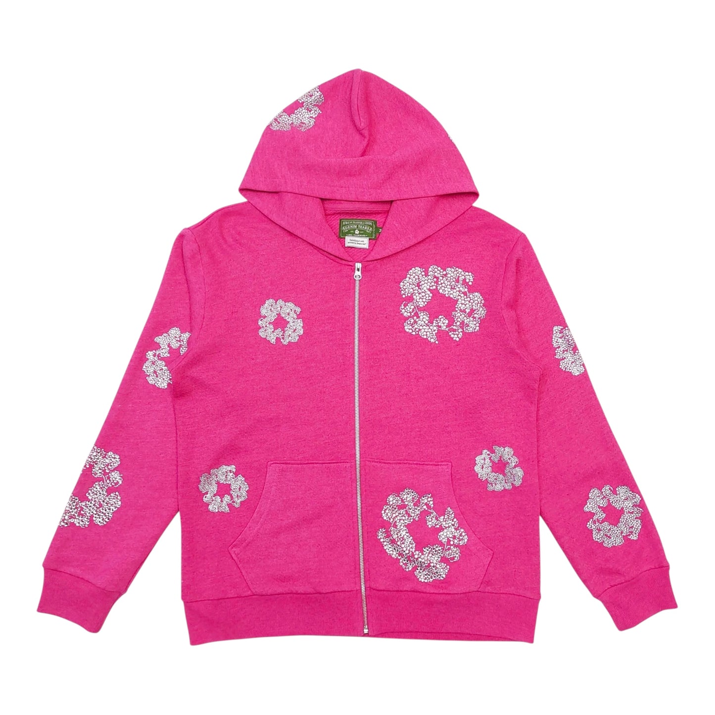 DENIM TEARS CASHMERE SWAROVSKI COTTON WREATH ZIP HOODIE