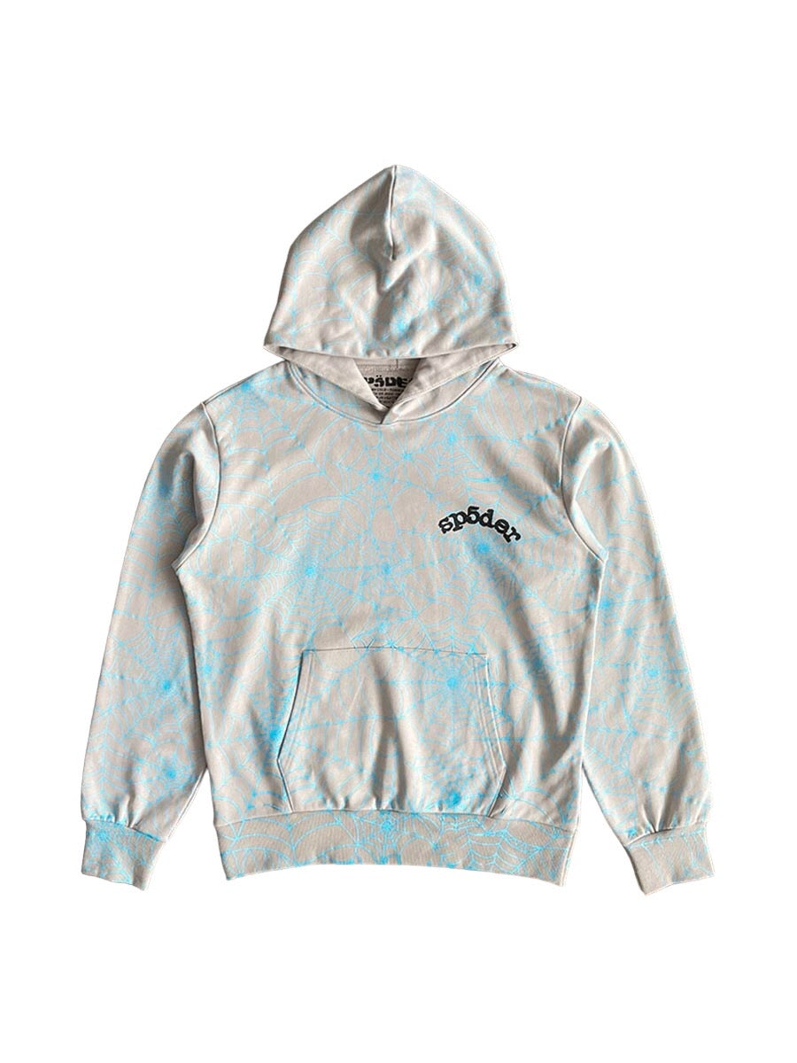 SP5DER WORLDWIDE AOP WEB HOODIE - Heather Grey