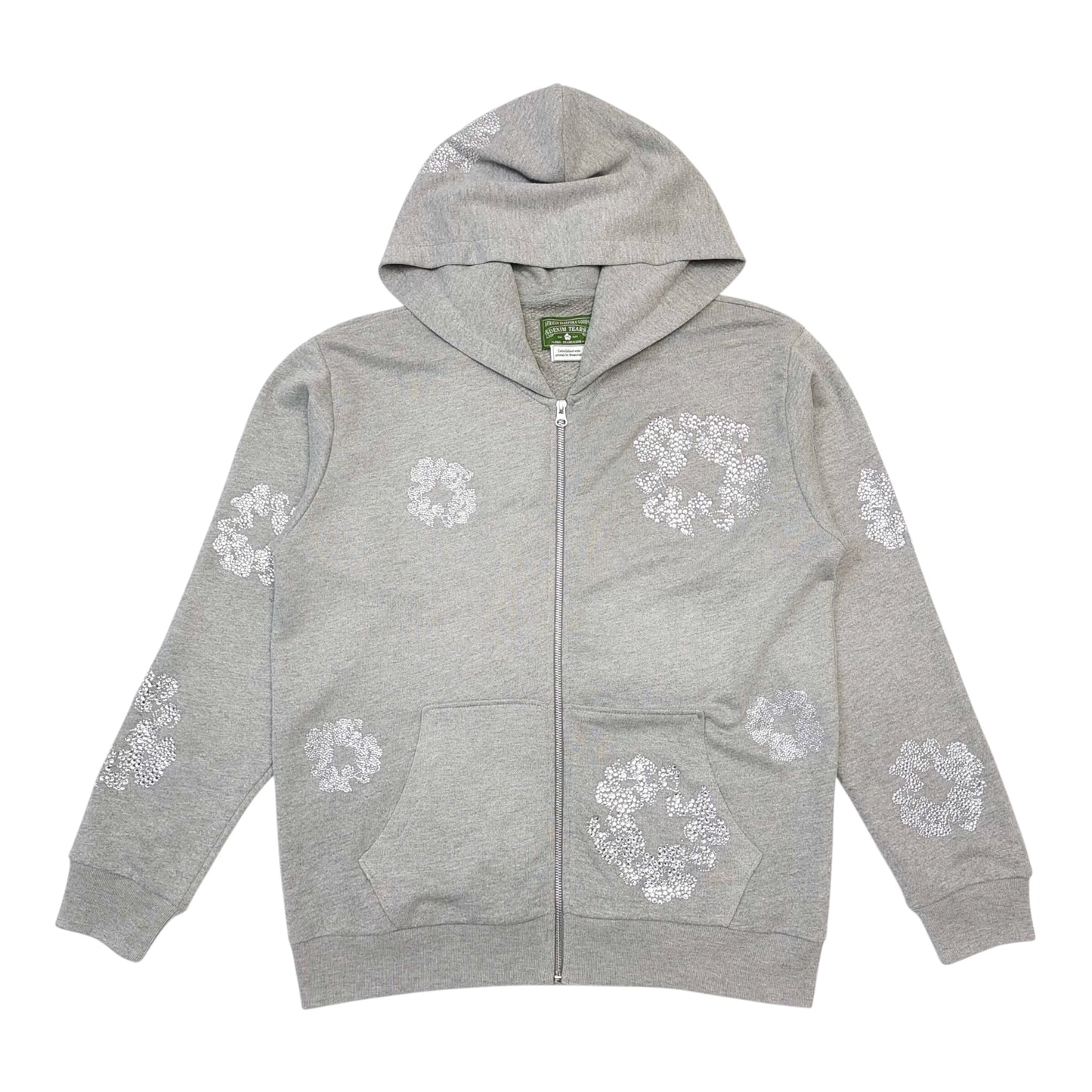 DENIM TEARS CASHMERE SWAROVSKI COTTON WREATH ZIP HOODIE
