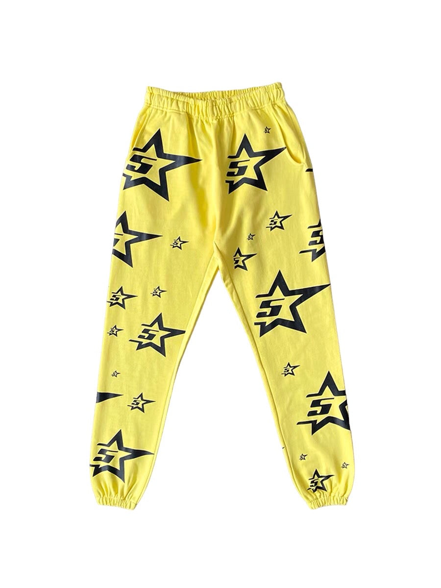 SP5DER WORLDWIDE YELLOW 5STAR SWEATPANTS
