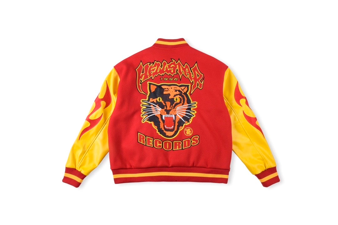 HELLSTAR RECORD WEREWOLF LETTERMAN LEATHER JACKET
