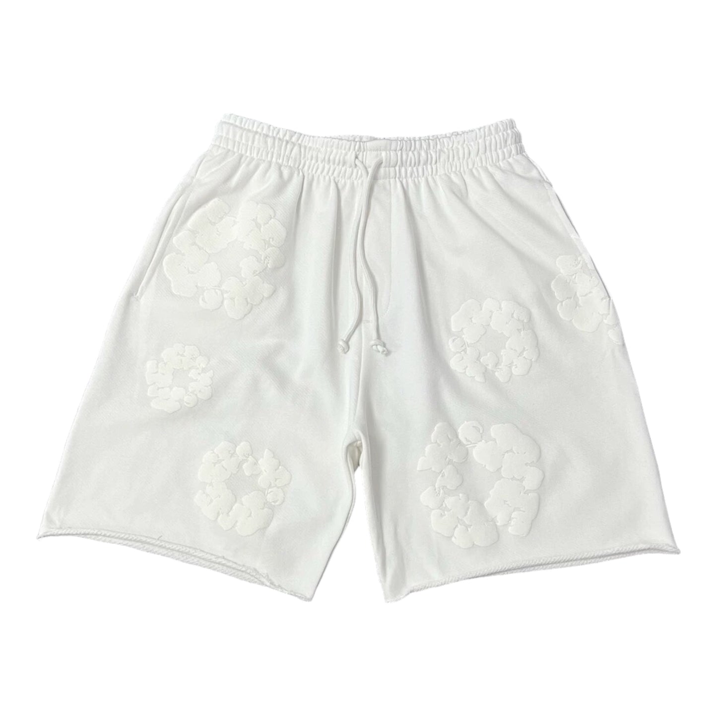 DENIM TEARS COTTON WREATH ALL WHITE SWEAT SHORT