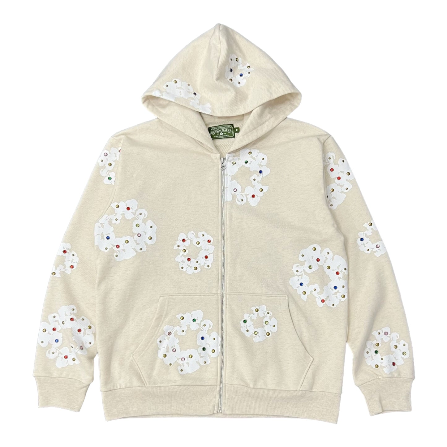 DENIM TEARS RHINESTONES ZIP HOODIE