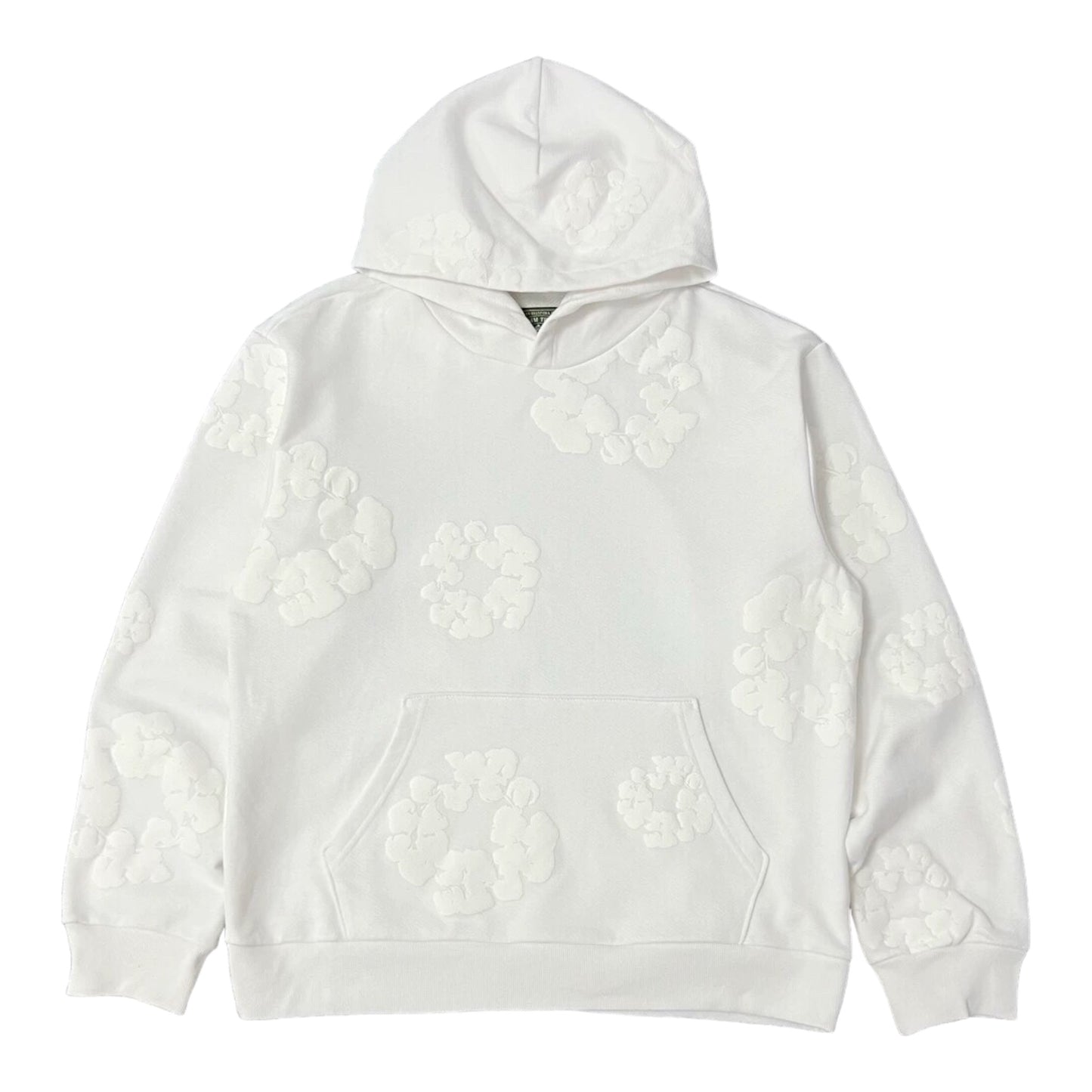 DENIM TEARS COTTON WREATH ALL WHITE HOODIE
