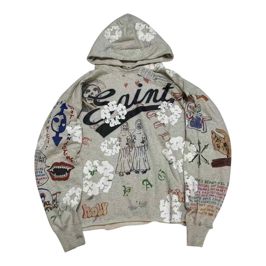 SAINT MICHAEL x DENIM TEARS GRAFFITI HOODIE “Grey”