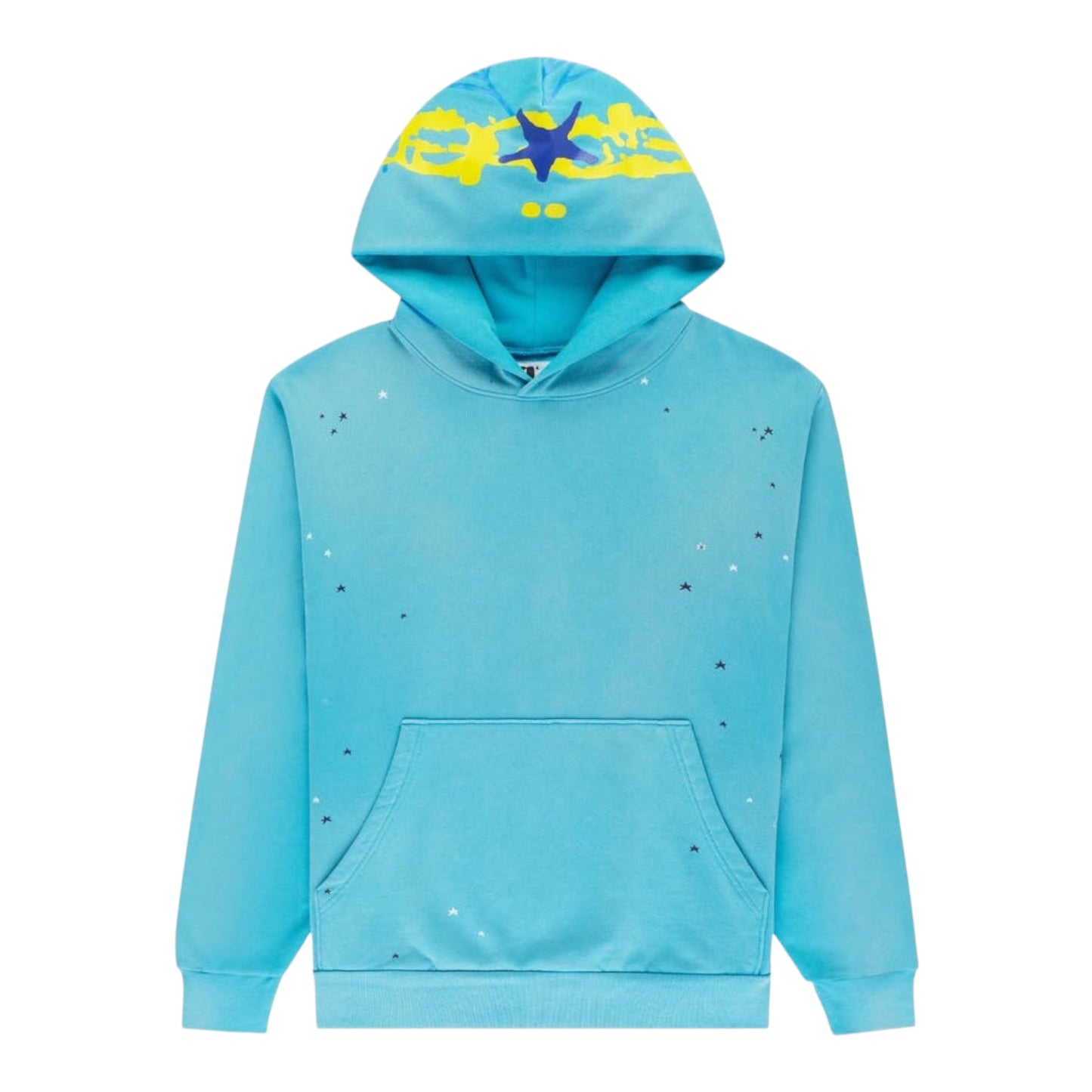 SP5DER WORLDWIDE HEAVY WEB HOODIE - Cyan