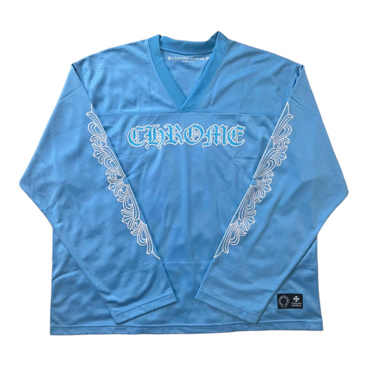 CHROME HEARTS MESH L/S WARM UP JERSEY - “Baby Blue”