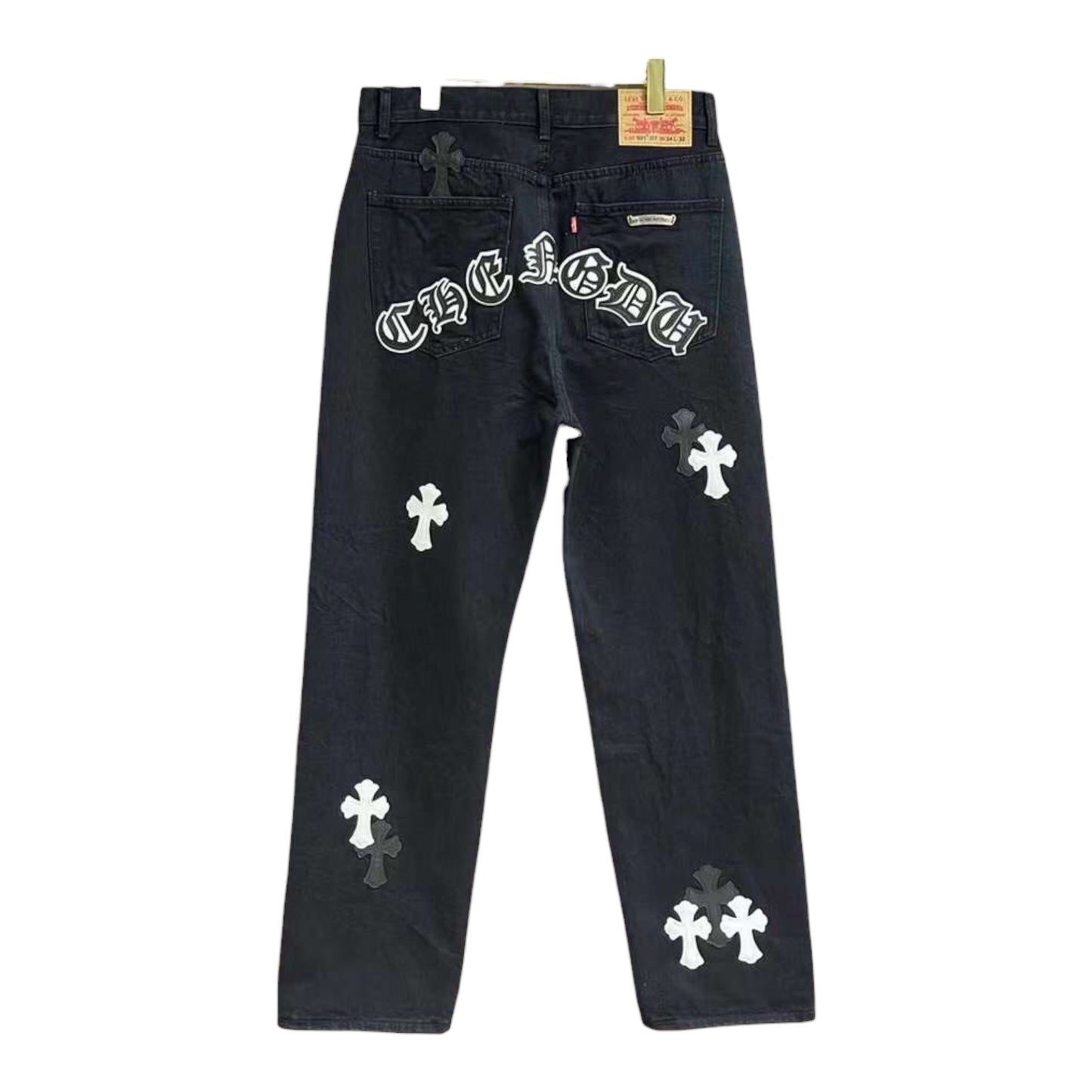 CHROME HEARTS X LEVI’S CROSS PATCH DENIM PANTS