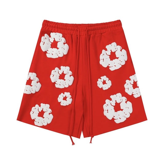 DENIM TEARS COTTON WREATH SHORT - “Red”