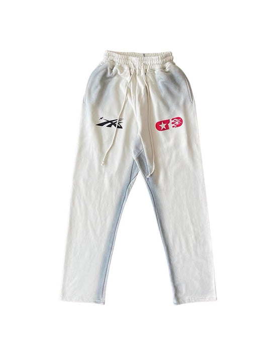 HELLSTAR WHITE LOGO SWEATPANTS