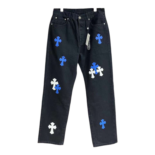 CHROME HEARTS CROSS PATCH LOS ANGELES DENIM PANTS