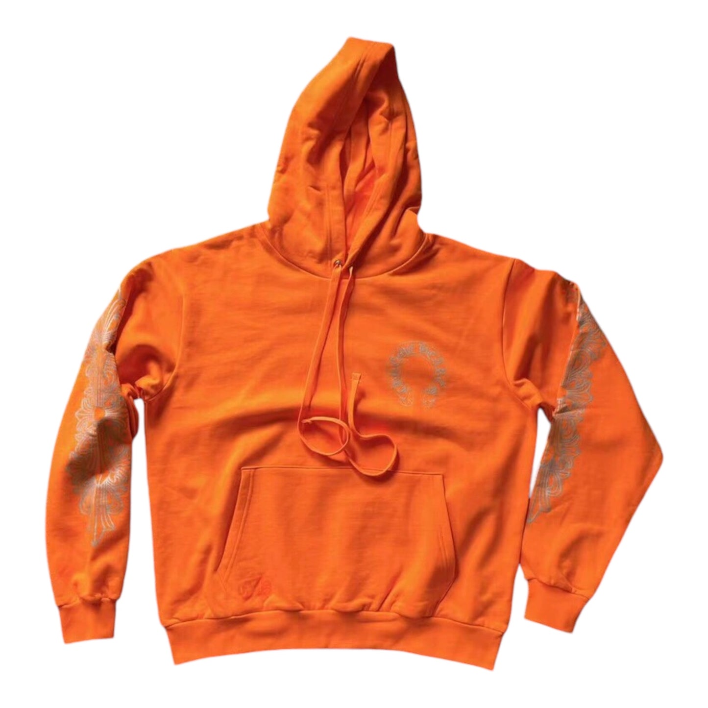 CHROME HEARTS HORSESHOE MIAMI “ORANGE/ METALLIC SILVER HOODIE