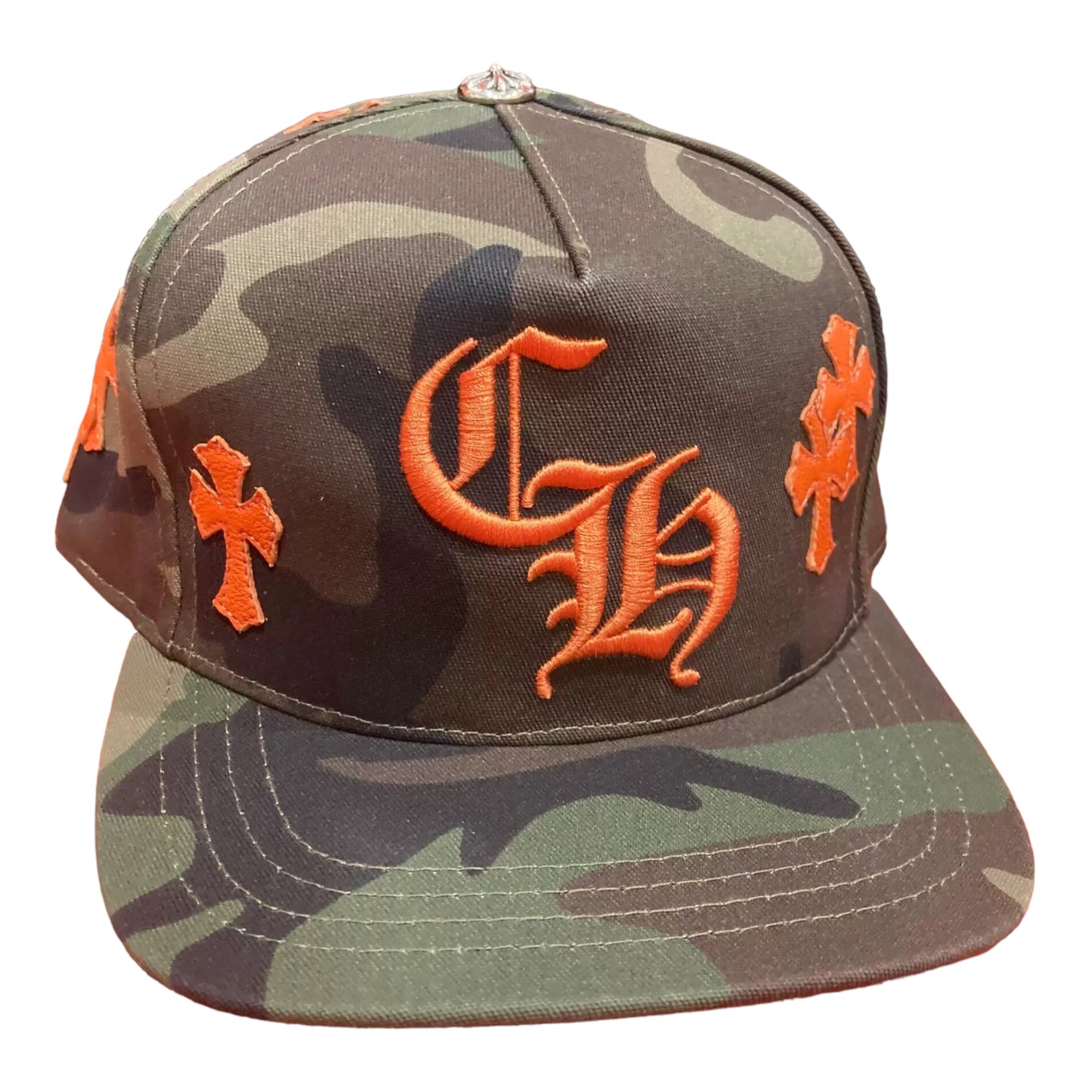 CHROME HEARTS CAMO ORANGE CROSSPATCH BASESBALL HAT