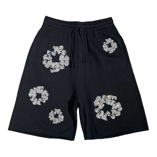 DENIM TEARS SWAROVSKI COTTON WREATH SHORT